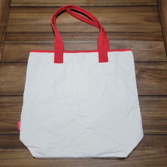 Del Sol Canvas Tote / Bag Large Logo Red Handles - Picture 4 of 8